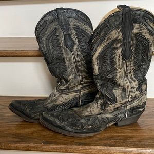 Corral boots- distressed look; size 8